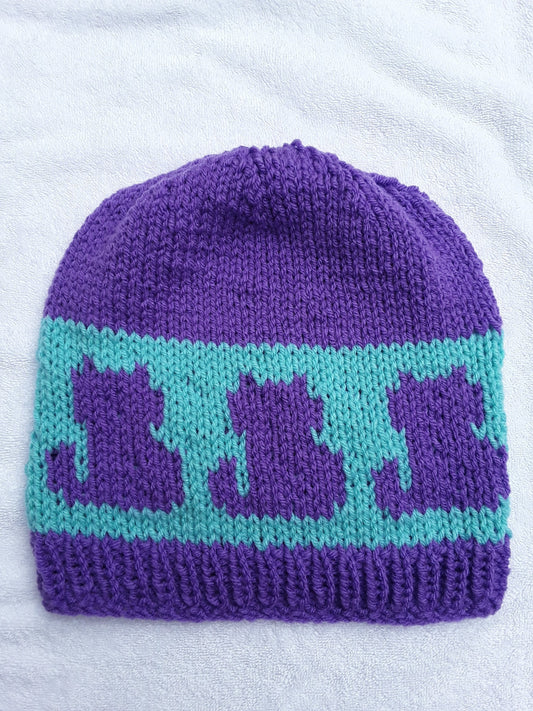 Teal and Purple Cat Hat