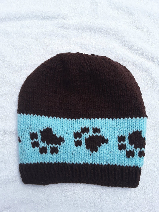 Blue and Brown Pawprints Hat