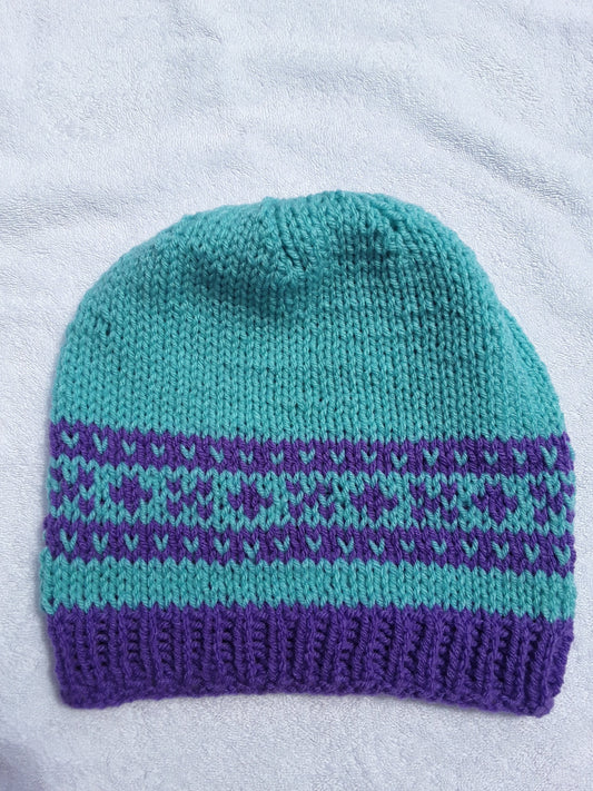 Purple and Teal Plus and X Hat