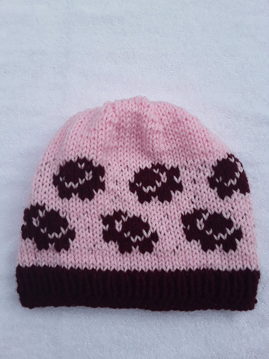 Pink and Burgundy Rose Hat