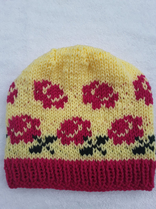 Yellow and Pink Rose Hat