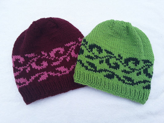 Leafy Nordic Swirl Hat (two colour options)