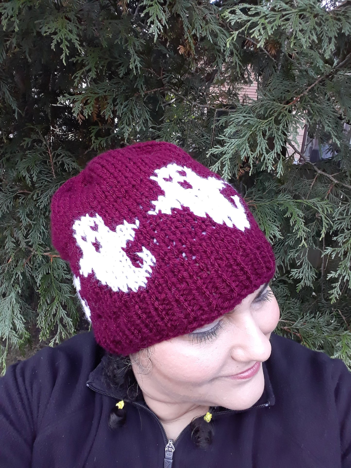 Burgundy Ghosts Hat