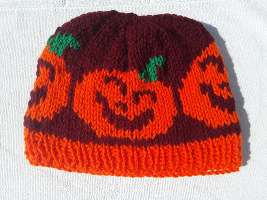 Burgundy Jack-o-Lanterns Hat