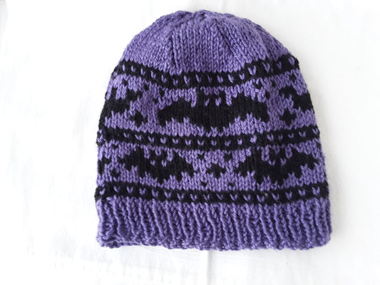Purple and Black Bats Hat