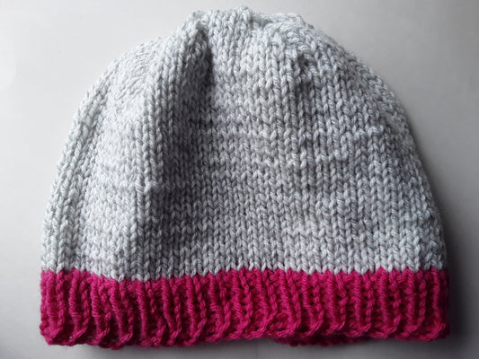Speckled Grey Hat with Hot Pink Brim