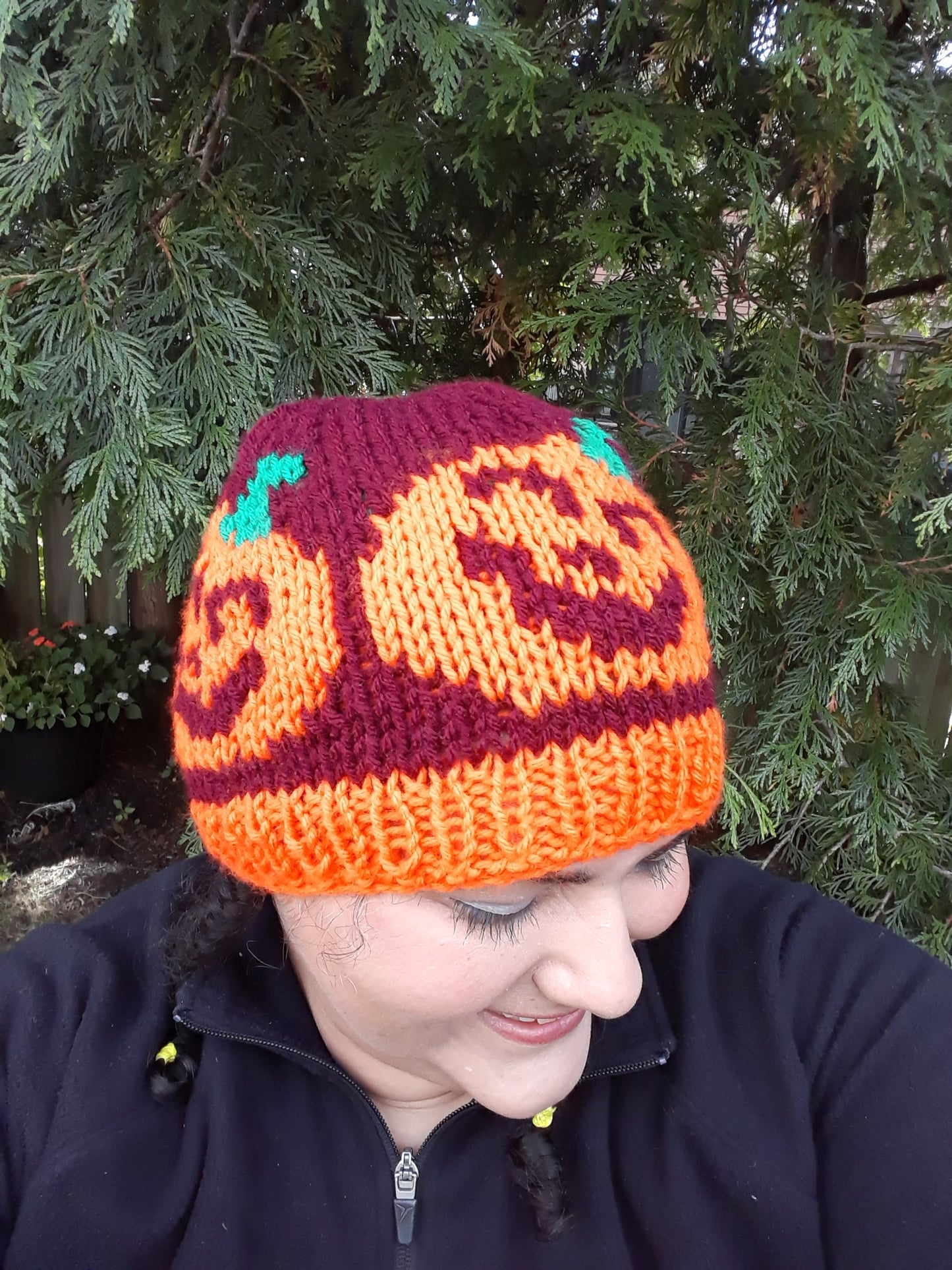 Burgundy Jack-o-Lanterns Hat